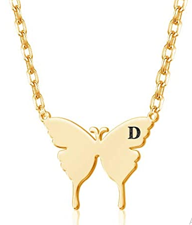Butterfly Necklace With Initial