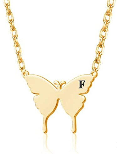 Butterfly Necklace With Initial