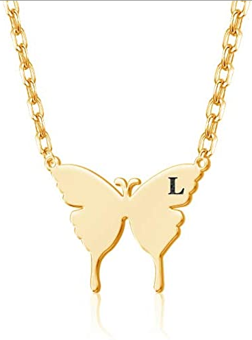 Butterfly Necklace With Initial