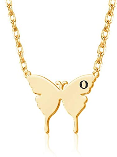 Butterfly Necklace With Initial