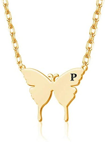 Butterfly Necklace With Initial
