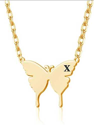 Butterfly Necklace With Initial