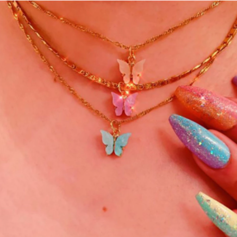 Butterfly Necklace & Earrings Set