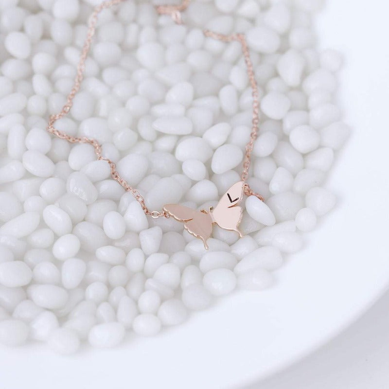 Butterfly Necklace With Initial
