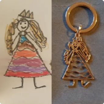 Custom Kids' Drawing Keychain