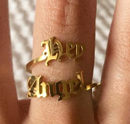 Custom Double Name Ring