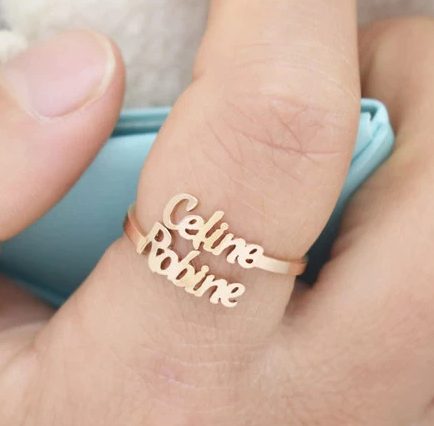 Custom Double Name Ring