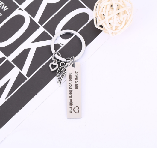 Drive Safe Couple Keychain