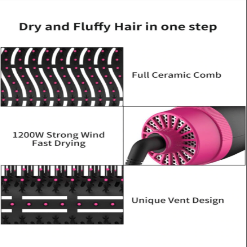 2-in-1 Hair Dryer & Rotating Brush