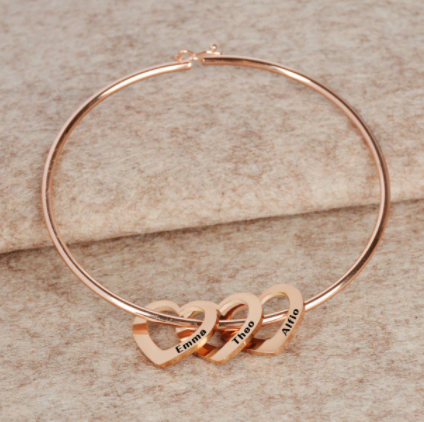 Personalized Heart Bracelet With Names