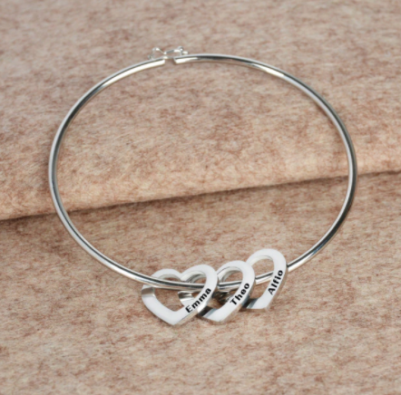 Personalized Heart Bracelet With Names