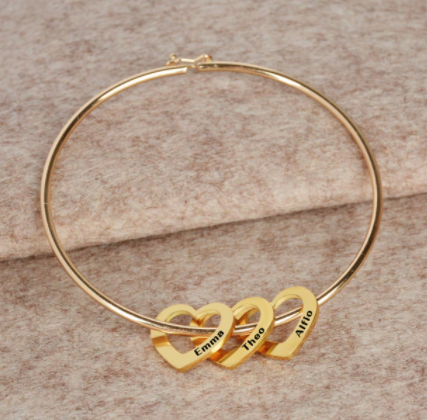 Personalized Heart Bracelet With Names