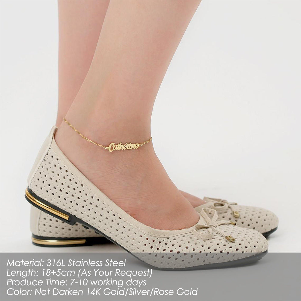 Custom Stainless Steel Name Anklet