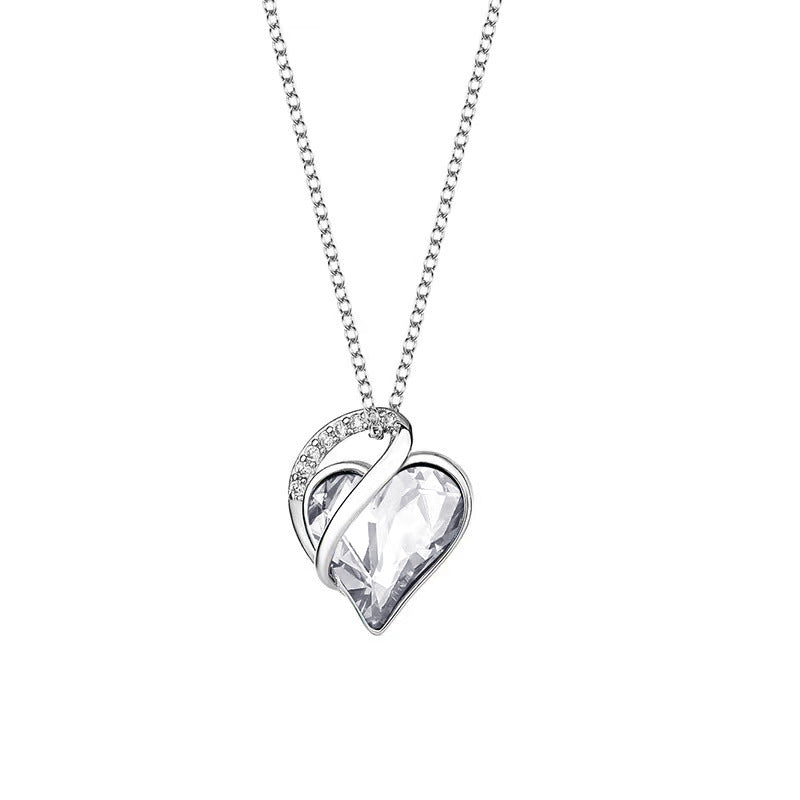 925 Silver Heart Geometric Necklace