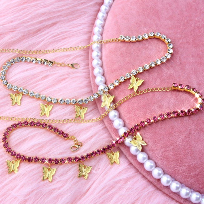 Butterfly Rhinestone Choker
