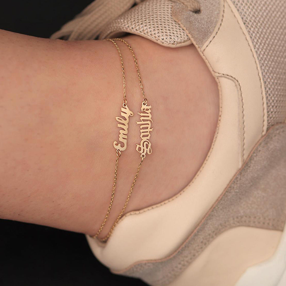 Custom Stainless Steel Name Anklet