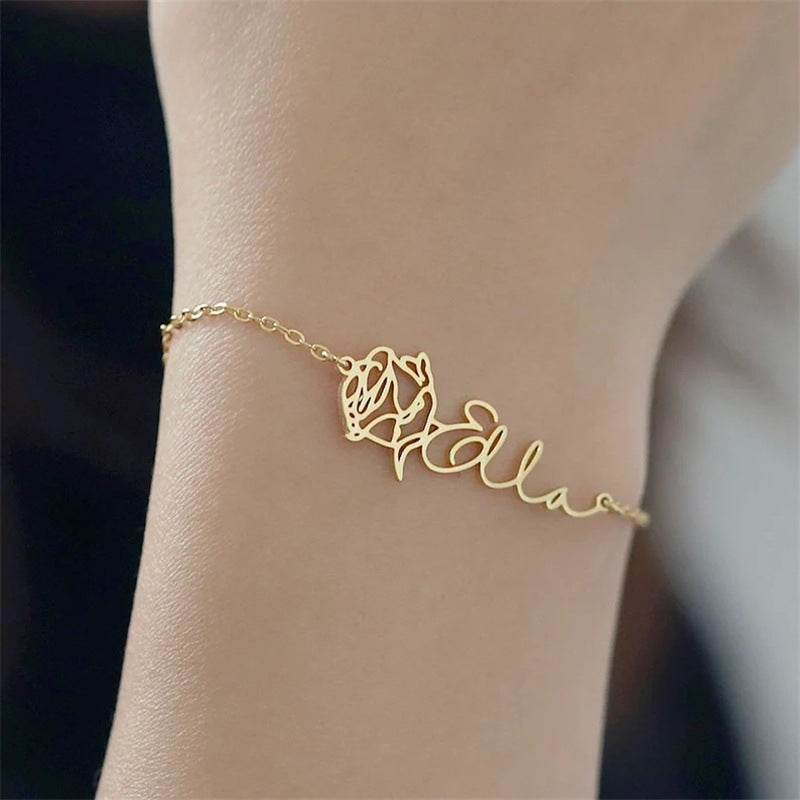 Birthday Flower Birthstone Bracelet