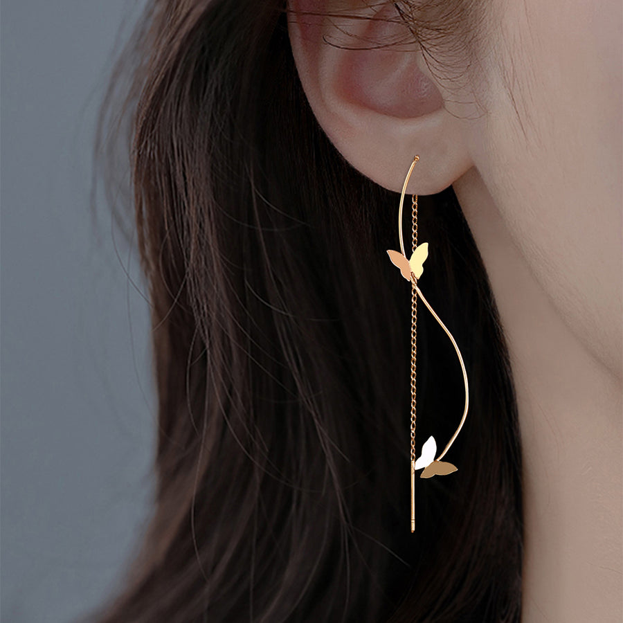 Butterfly Tassel Drop Earrings