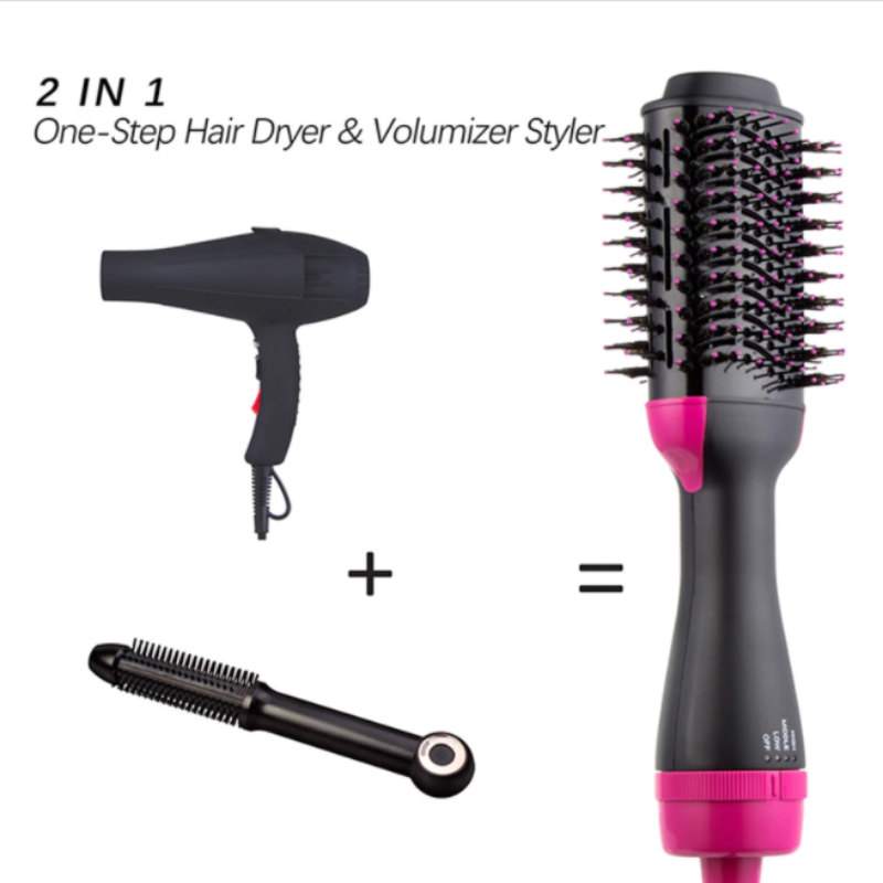 2-in-1 Hair Dryer & Rotating Brush