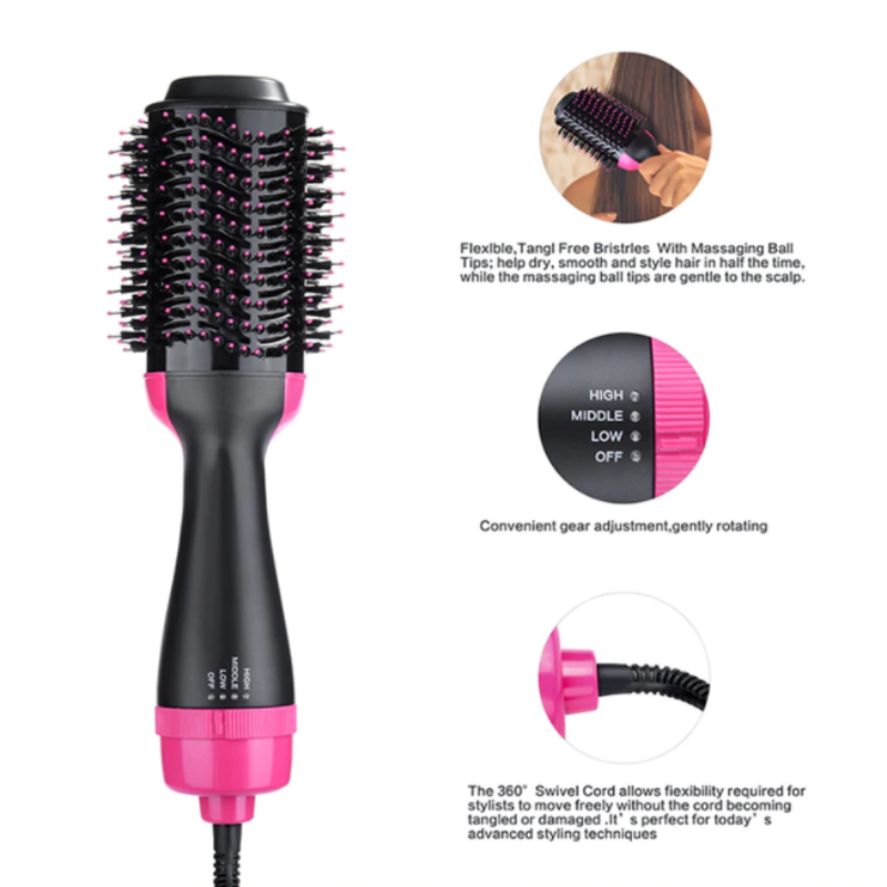 2-in-1 Hair Dryer & Rotating Brush