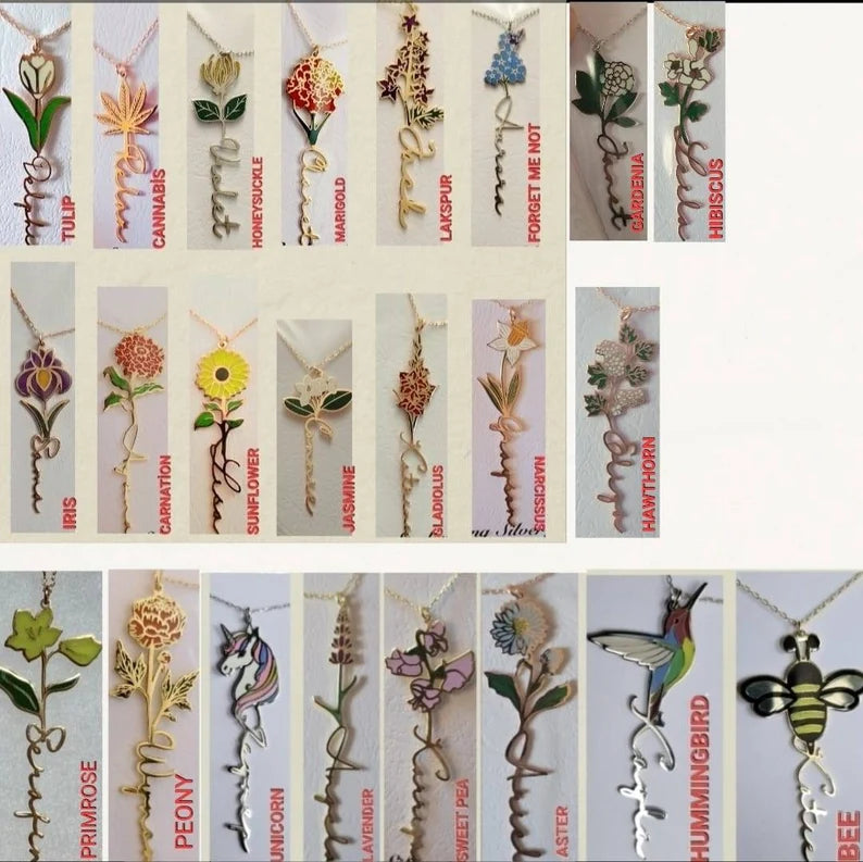Personalized Birth Flower Necklace
