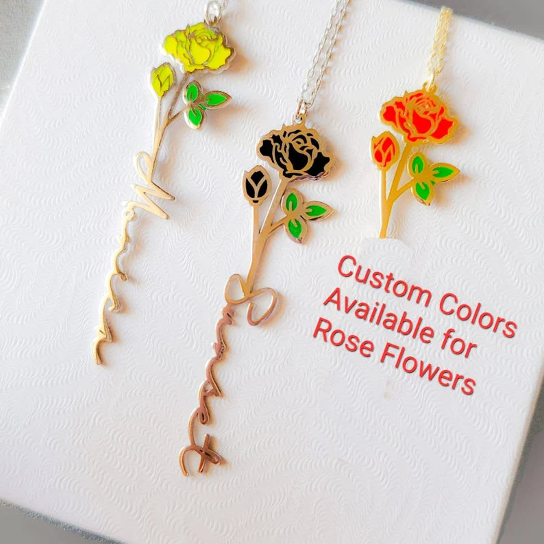 Personalized Birth Flower Necklace