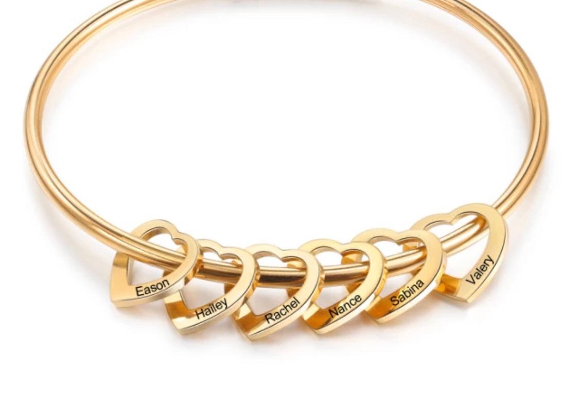 Heart Bracelet With Names - Personalized