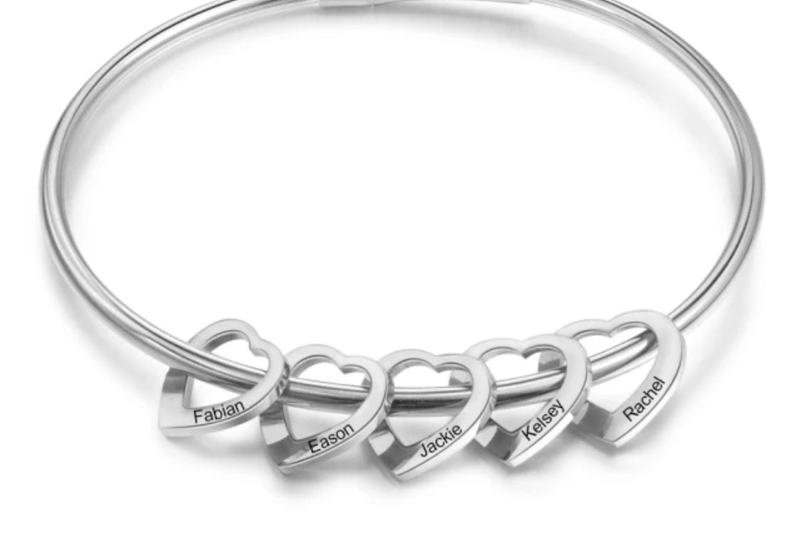 Heart Bracelet With Names - Personalized