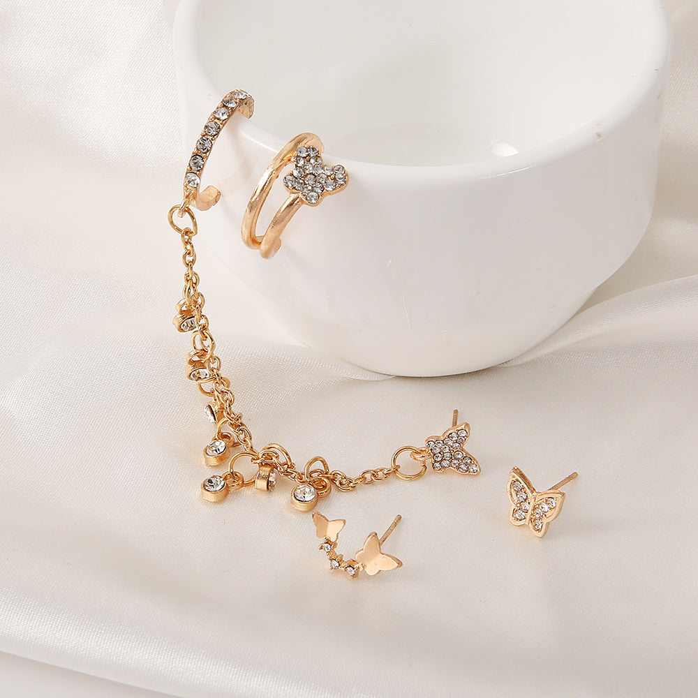 Star, Moon & Butterfly Stud Earrings Set