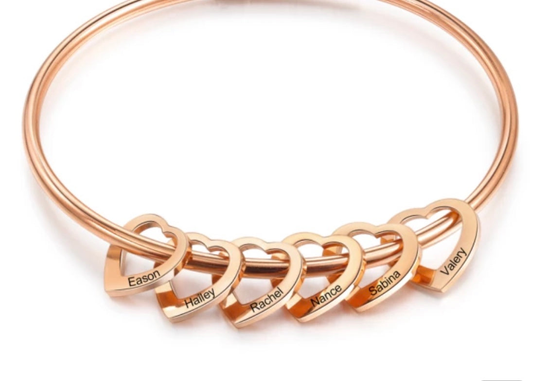 Heart Bracelet With Names - Personalized