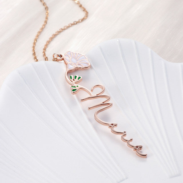 Personalized Birth Flower Necklace