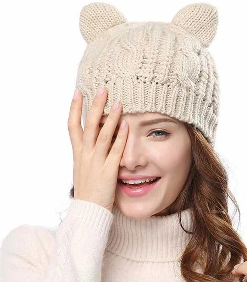 Knitted Cat Ears Beanie