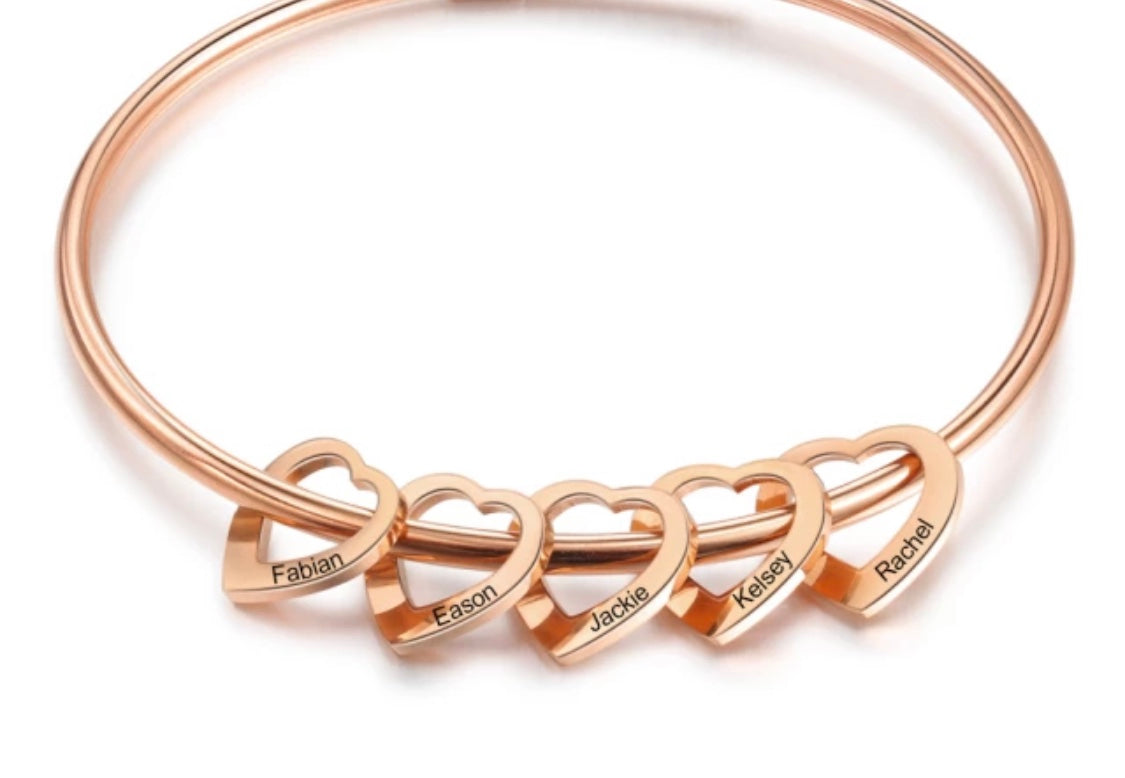 Heart Bracelet With Names - Personalized
