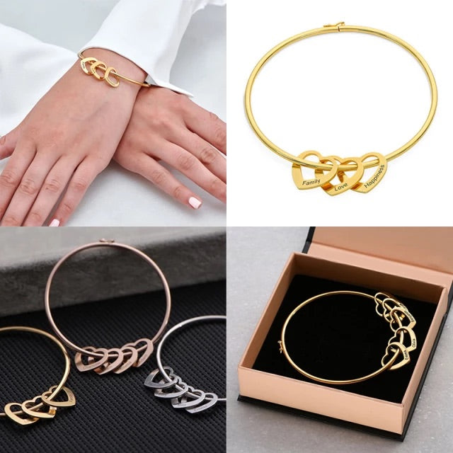 Personalized Heart Bracelet With Names