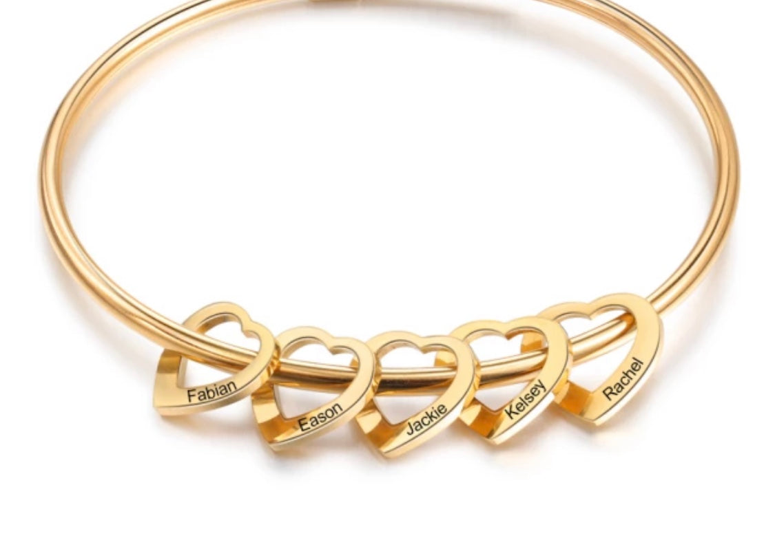 Heart Bracelet With Names - Personalized