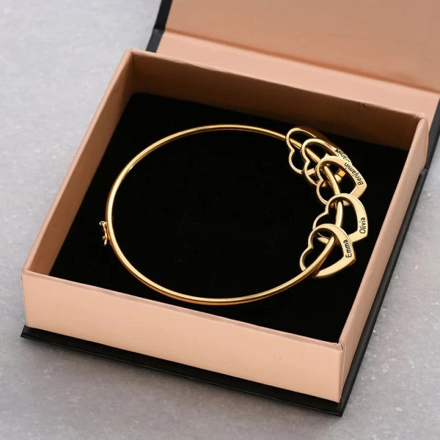 Personalized Heart Bracelet With Names