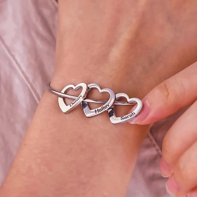 Personalized Heart Bracelet With Names