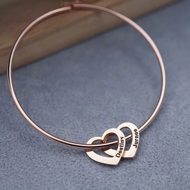 Heart Bracelet With Names - Personalized