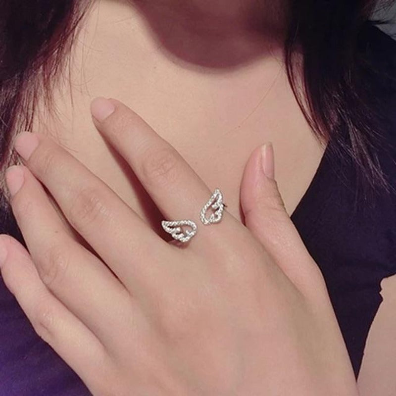 angel wings ring in white. farry fashion
