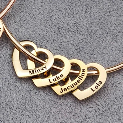 Personalized Heart Bracelet With Names