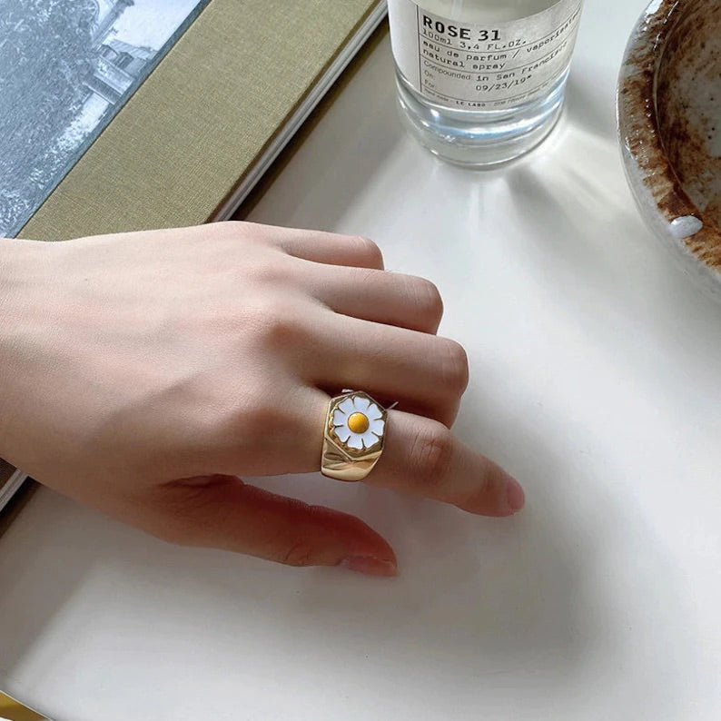 Chunky Tulip, Sun Flower, Daisy Ring & Earrings