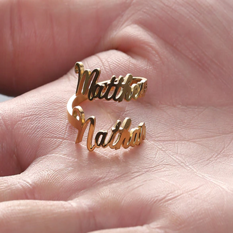 Custom Double Name Ring