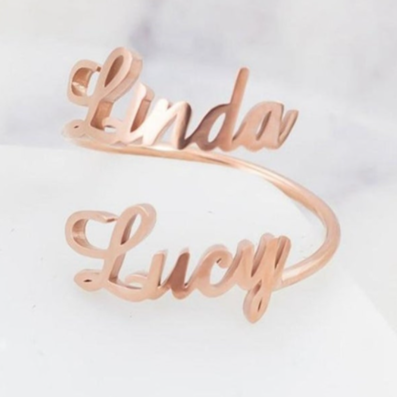 Custom Double Name Ring