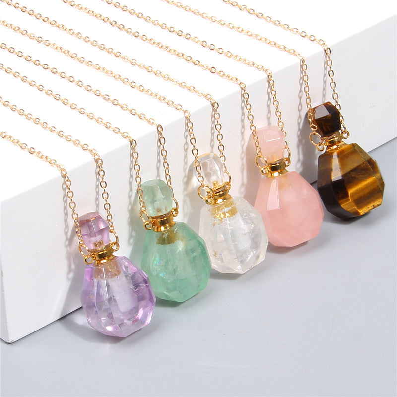 Gemstone Essential Oil Vial Necklace