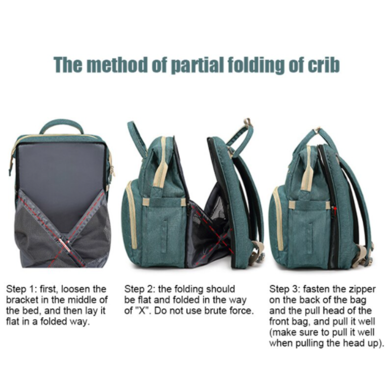 Baby Diaper Bag With Portable Bed