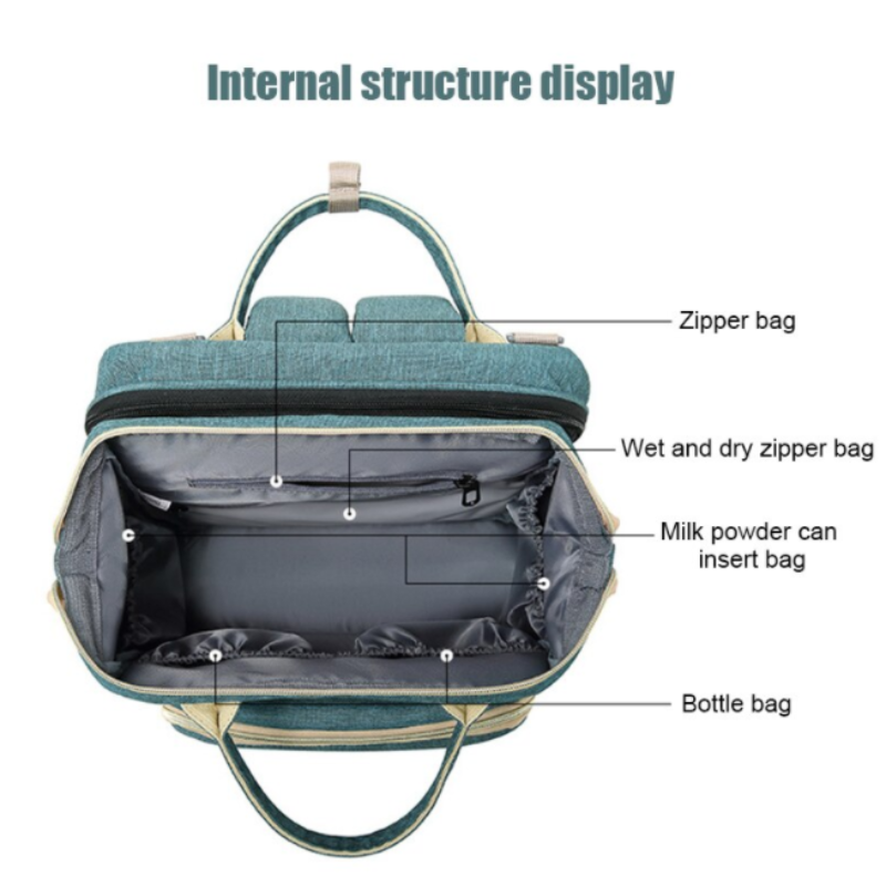 Baby Diaper Bag With Portable Bed