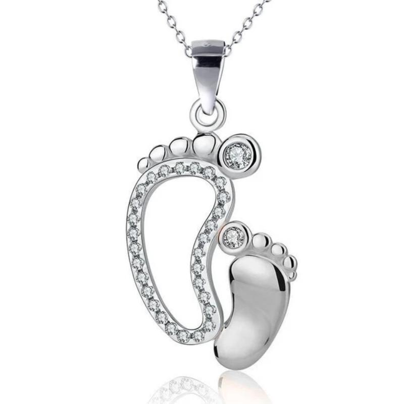 Mother & Baby Feet Pendant Necklace